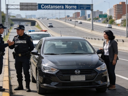 Detención de Ivette Vergara por exceso de velocidad en Santiago de Chile Agencia La Provincia