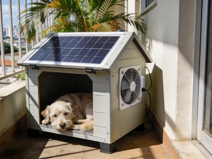 Una casilla con energía solar protege a una perra mayor del calor extremo en Manaus Agencia La Provincia