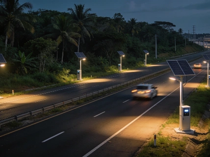 BR-493 suma iluminación inteligente para la seguridad vial Agencia La Provincia
